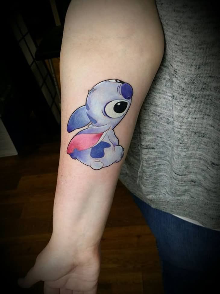 Cute Stitch Tattoo On Forearm