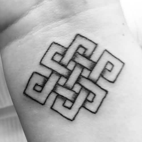 Endless Knot Symbol Tattoo On Wrist