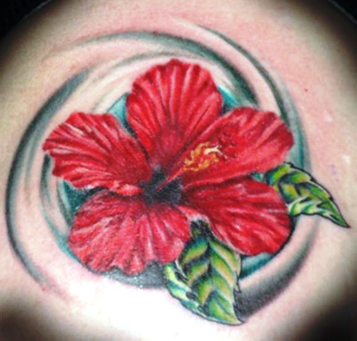 Hibiscus Red Flower Tattoo