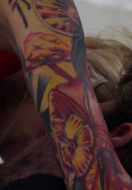 Hibiscus Tattoo On Arm Sleeve