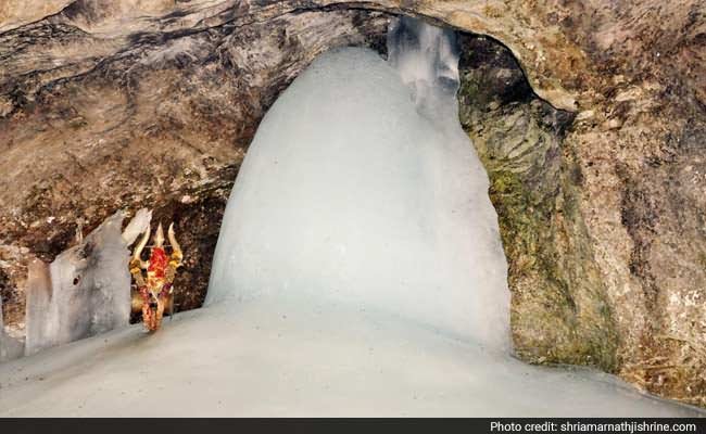 Ice Lingam At The Amarnath Temple