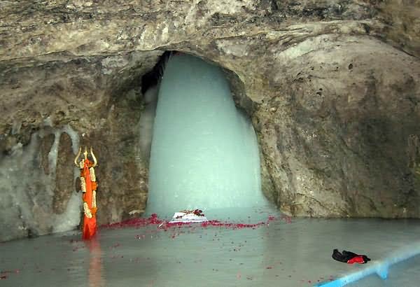 Ice Shivlinga At Amarnath Cave