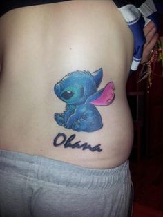 Ohana - Cute Stitch Tattoo On Lower Back