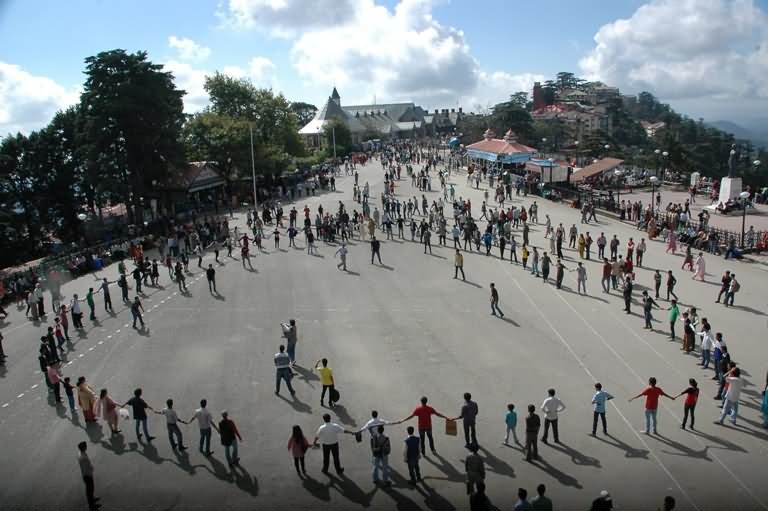 Shimla Children Protest By Playing Cricket On The Ridge, Shimla