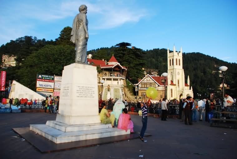 Statue Of Indira Gandhi At The Ridge, Shimla