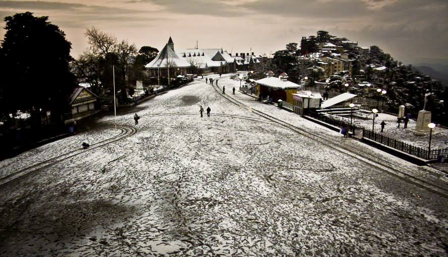 The Ridge At Shimla After Snowfall Picture