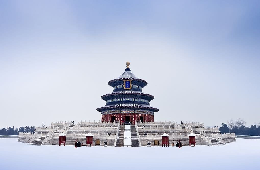 The Temple of Heaven Covered With Snow During Winters