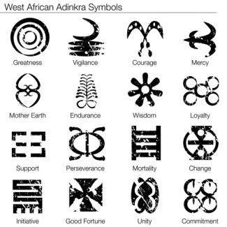 West African Adinkra Symbol Tattoo Designs