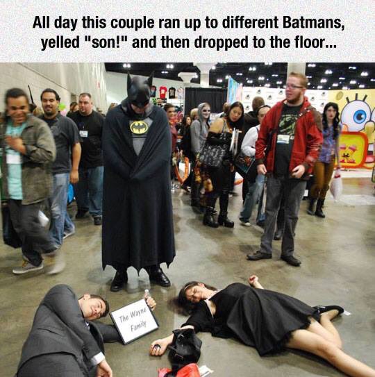 All Day This Ran Up To Different Batmans Yelled Son And Then Dropped To The Floor Funny Couple Meme Image