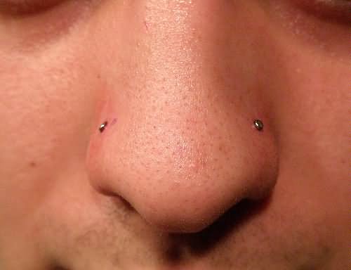 Amazing Double Nose Piercing Picture