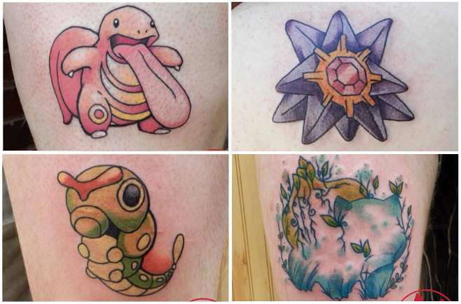 Amazing Four Pokemon Tattoo Design