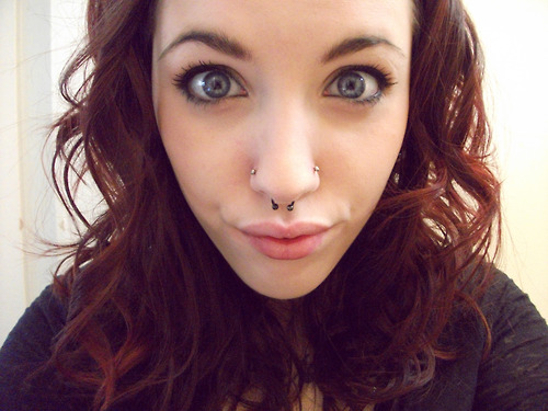 Amazing Septum And Double Nose Piercing
