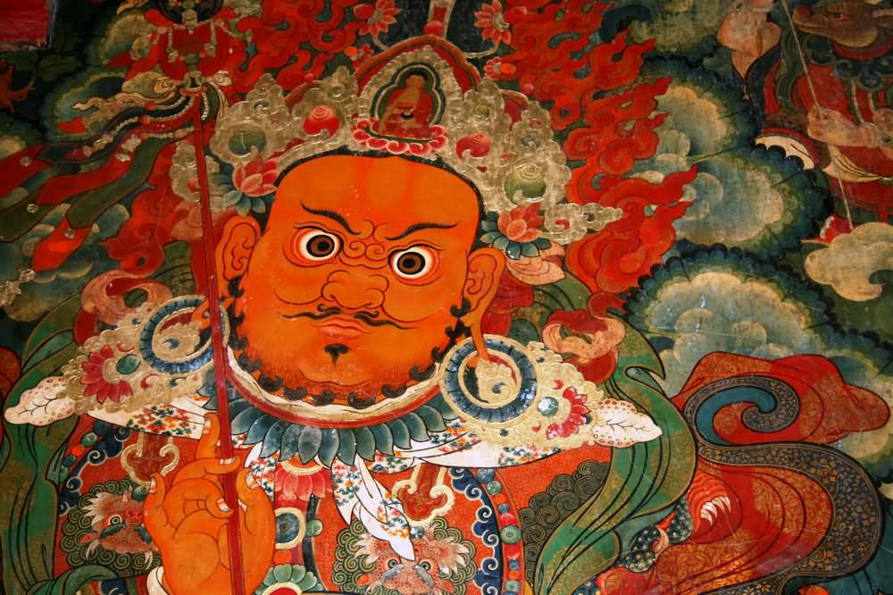Amazing Wall Painting Inside The Potala Palace In Tibet, China