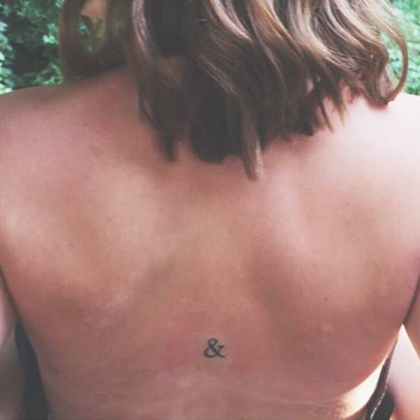 And Symbol Tattoo On Upper Back