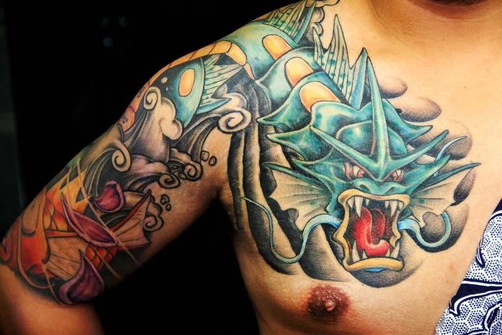 Atrocious Pokemon Tattoo On Man Right Front Shoulder