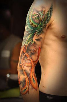 Attractive Phoenix Tattoo On Man Right Arm