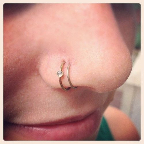 Beautiful Double Nose Piercing For Girls
