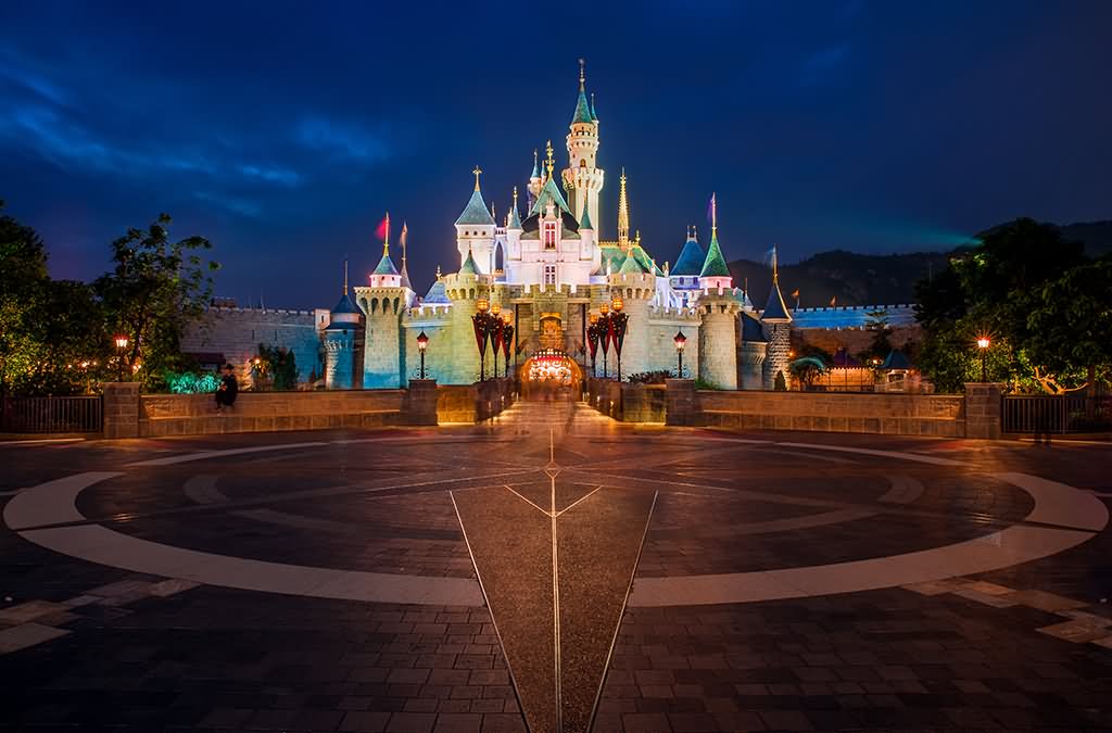 Beauty Of Hong Kong Disneyland Castle At Night