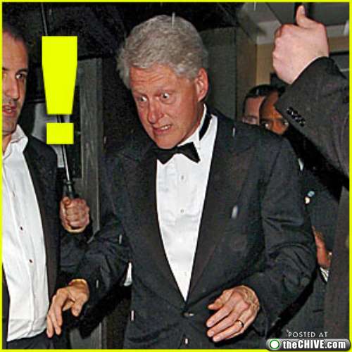 Bill Clinton Scared Face Funny Image