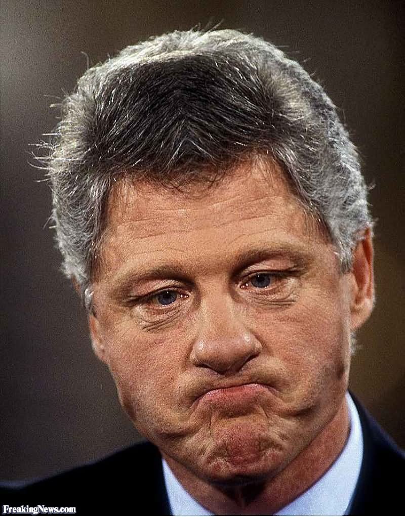 Bill Clinton With Cross Eyed Very Funny Face Picture
