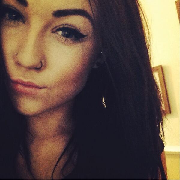 Black Hoop Ring And Stud Double Nose Piercing