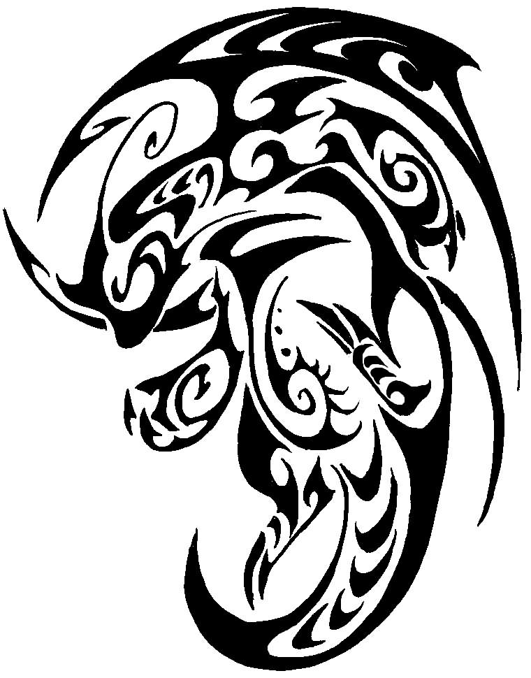 Black Tribal Dragonite Pokemon Tattoo Stencil By Kazuharufukuyama