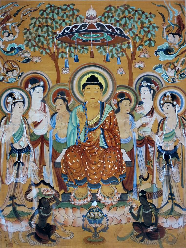 Buddha And Bodhisattvas Painting At The Mogao Caves, Dunhuang