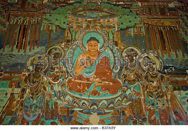 Buddhist Paintings At The Mogao Caves In Dunhuang, China