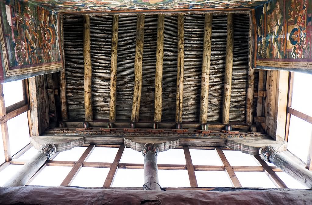 Ceiling Inside The Leh Palace In Leh Ladakh