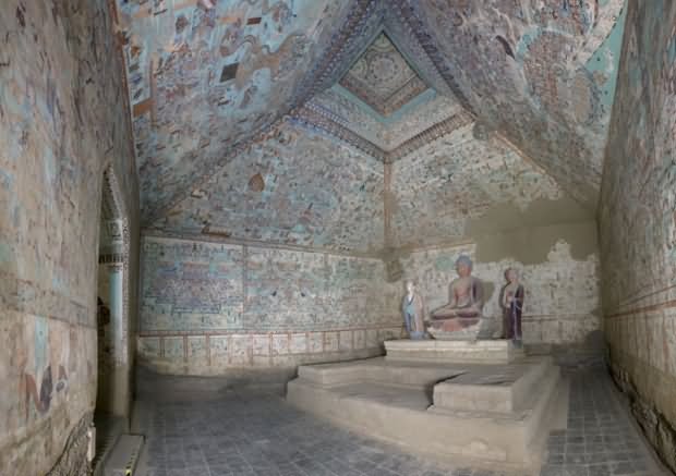 Chamber Inside The Mogao Caves, Dunhuang, China