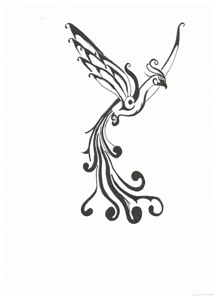 Classic Flying Phoenix Tattoo Design By Shockerloba