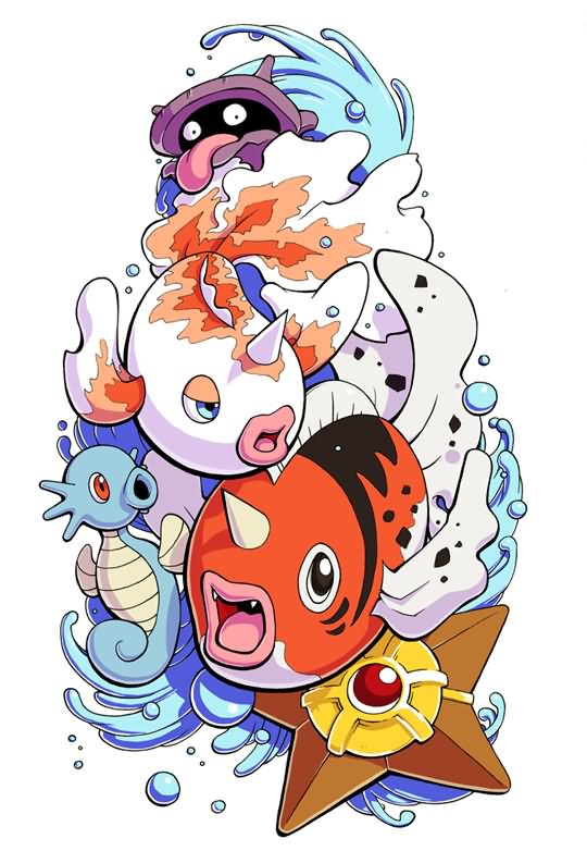 Colorful Pokemons Tattoo Design By H0lyhandgrenade