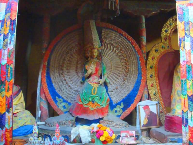 Colorful Sculpture Of Lord Buddha Inside The Leh Palace