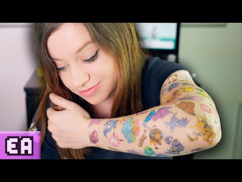Cool Colorful Pokemons Tattoo On Girl Left Full Sleeve