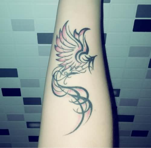 Cool Phoenix Tattoo On Forearm