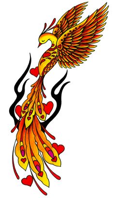 Cute Flying Phoenix Tattoo Design