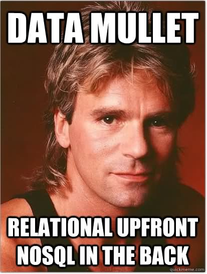 Data Mullet Relational Upfront Nosql In The Back Very Funny Mullet Meme Picture