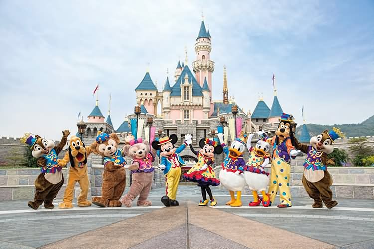 Disney Characters At The Disneyland Hong Kong