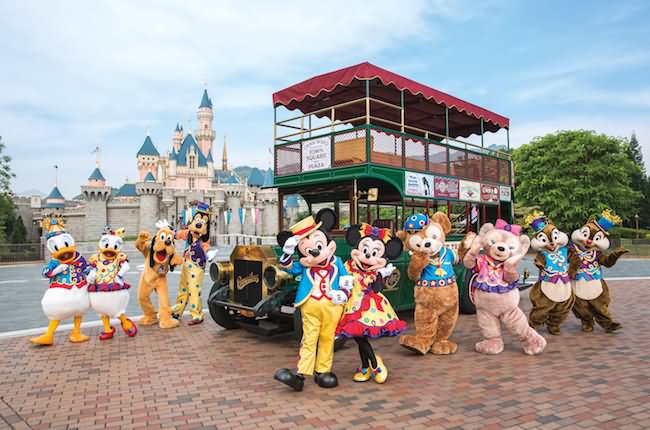 Disneyland Hong Kong View With Disney Characters