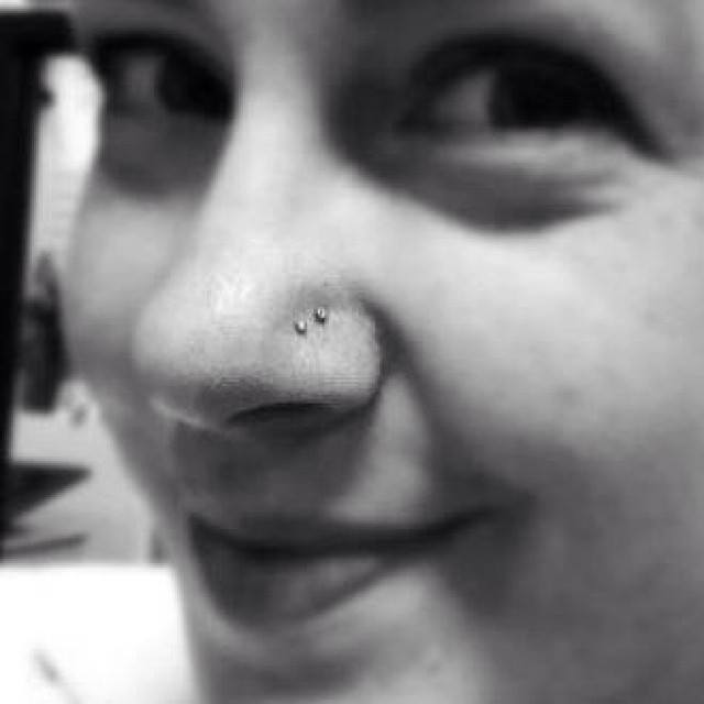 Double Nose Piercing Idea For Girls