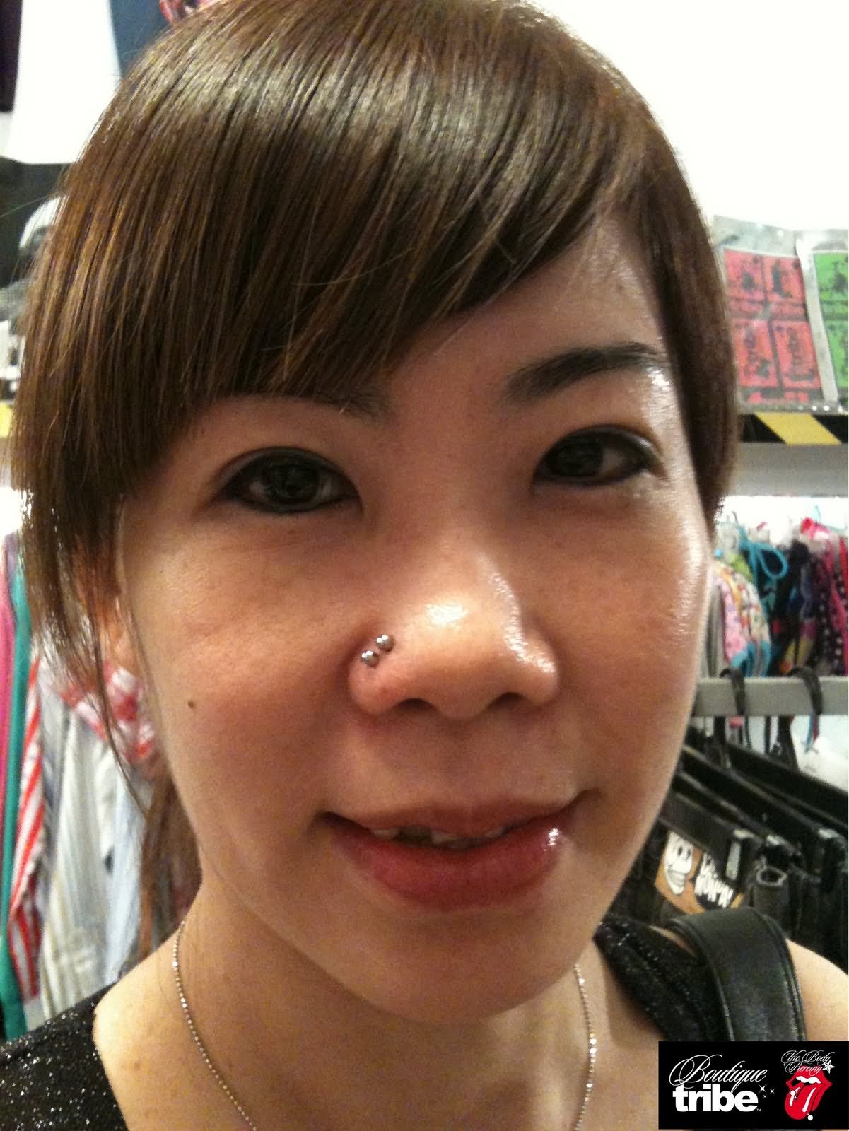 Double Nose Piercing Idea For Women