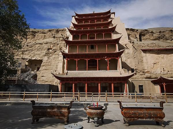 Front Entrance Of The Mogao Caves