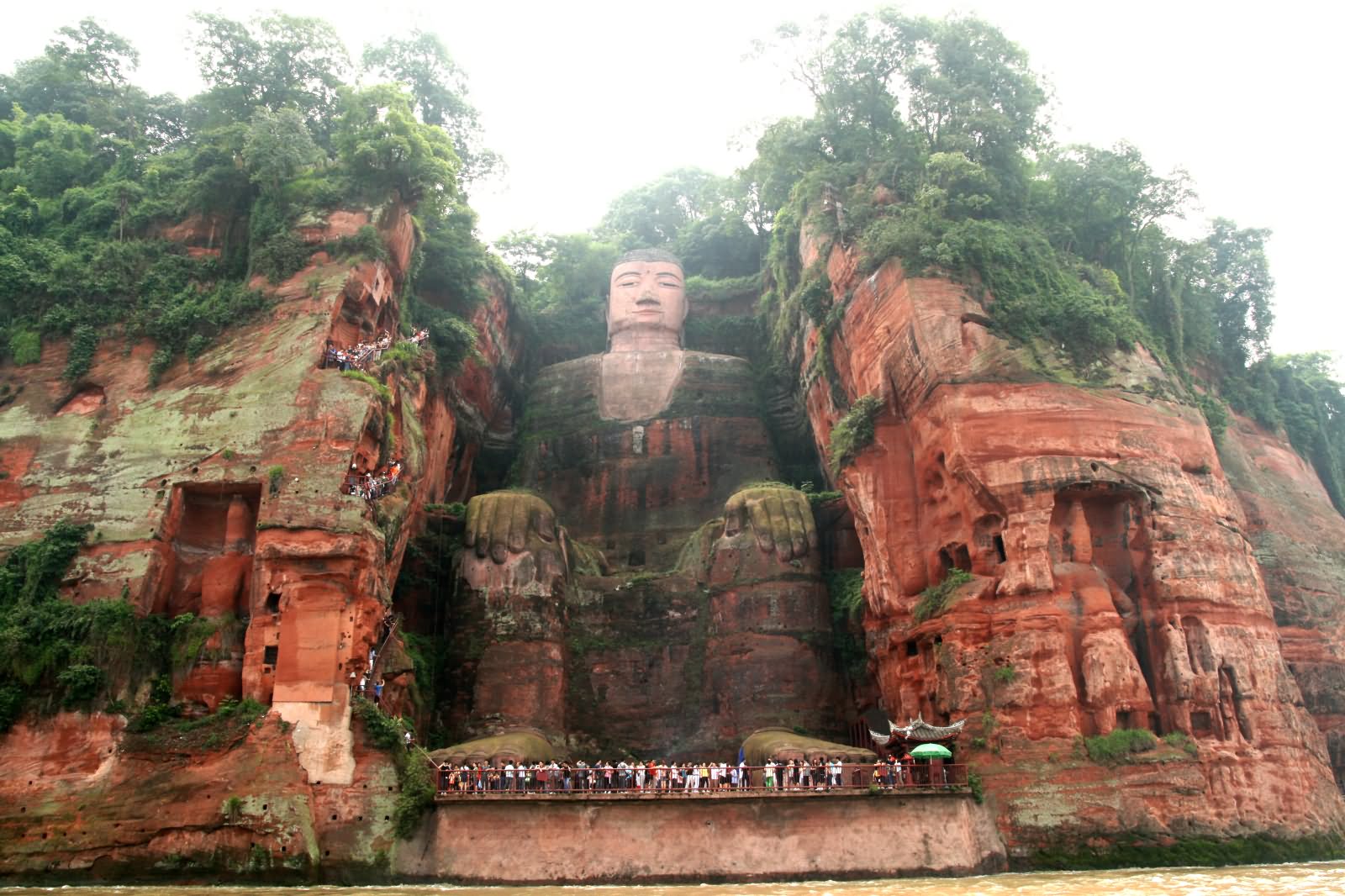 Front Picture Of The Leshan Giant Buddha, China