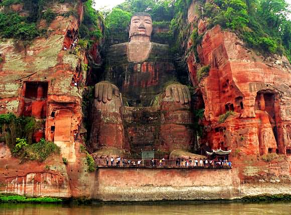 Front View Of The Leshan Giant Buddha Statue