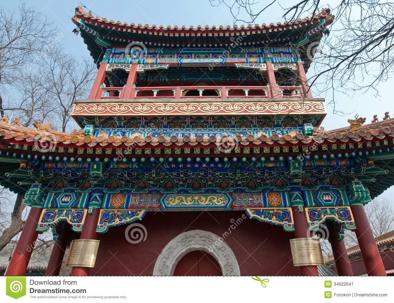 Front View Of The Yonghe Temple, Beijing