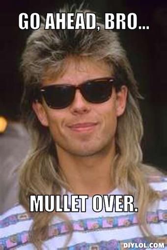 Funny Mullet Meme Go Ahead Bro Mullet Over Picture