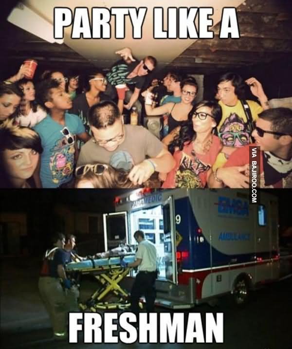 Funny Party Meme Party Like A Freshman Image