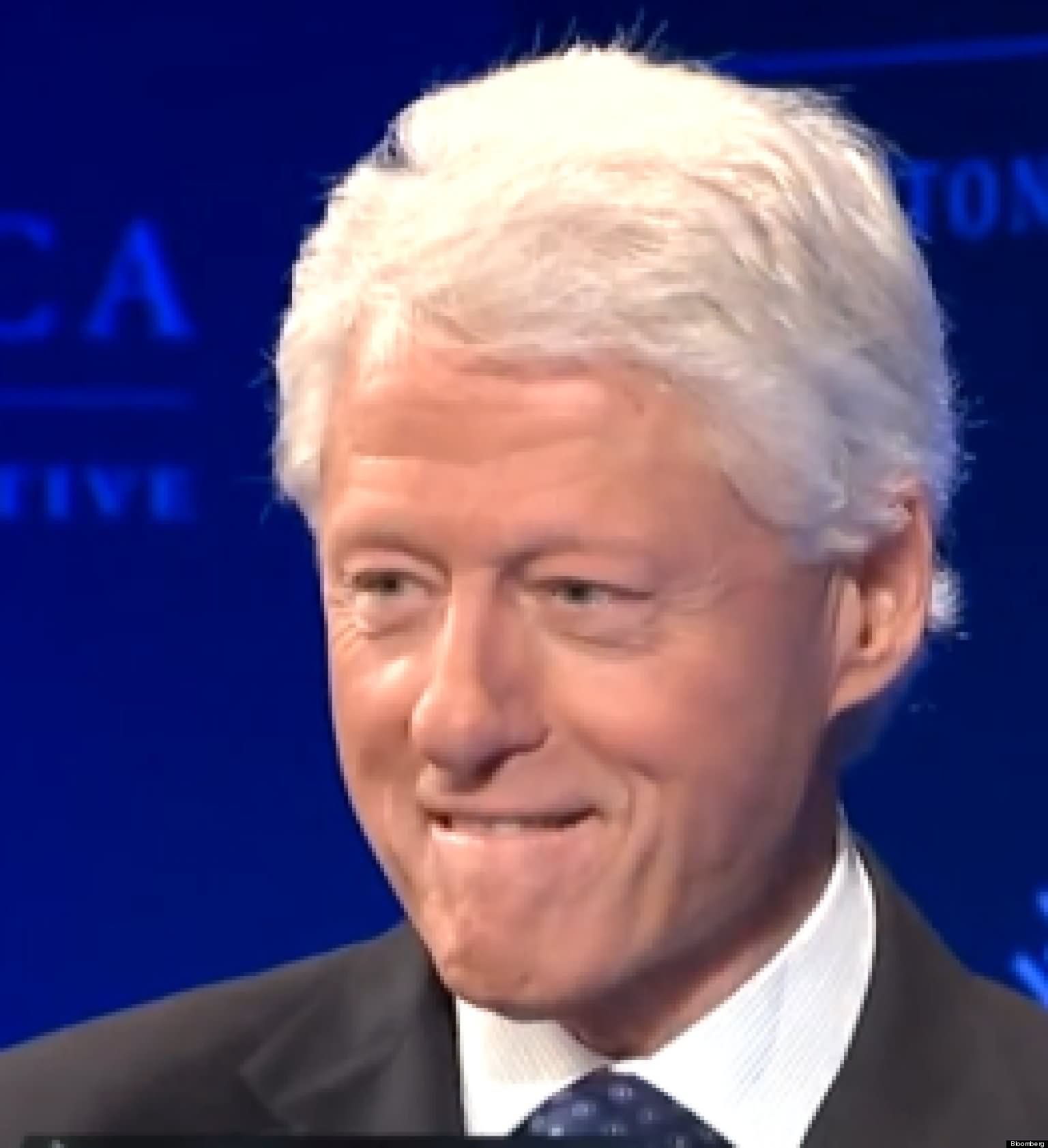 Funny Smiling Bill Clinton Face Photo