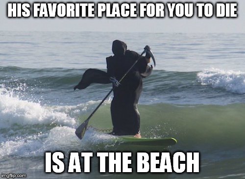 Funny Surfing Grim Reaper Meme Image