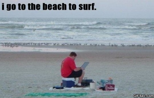 Funny Surfing Meme I Go To  The Beach To Surf Picture